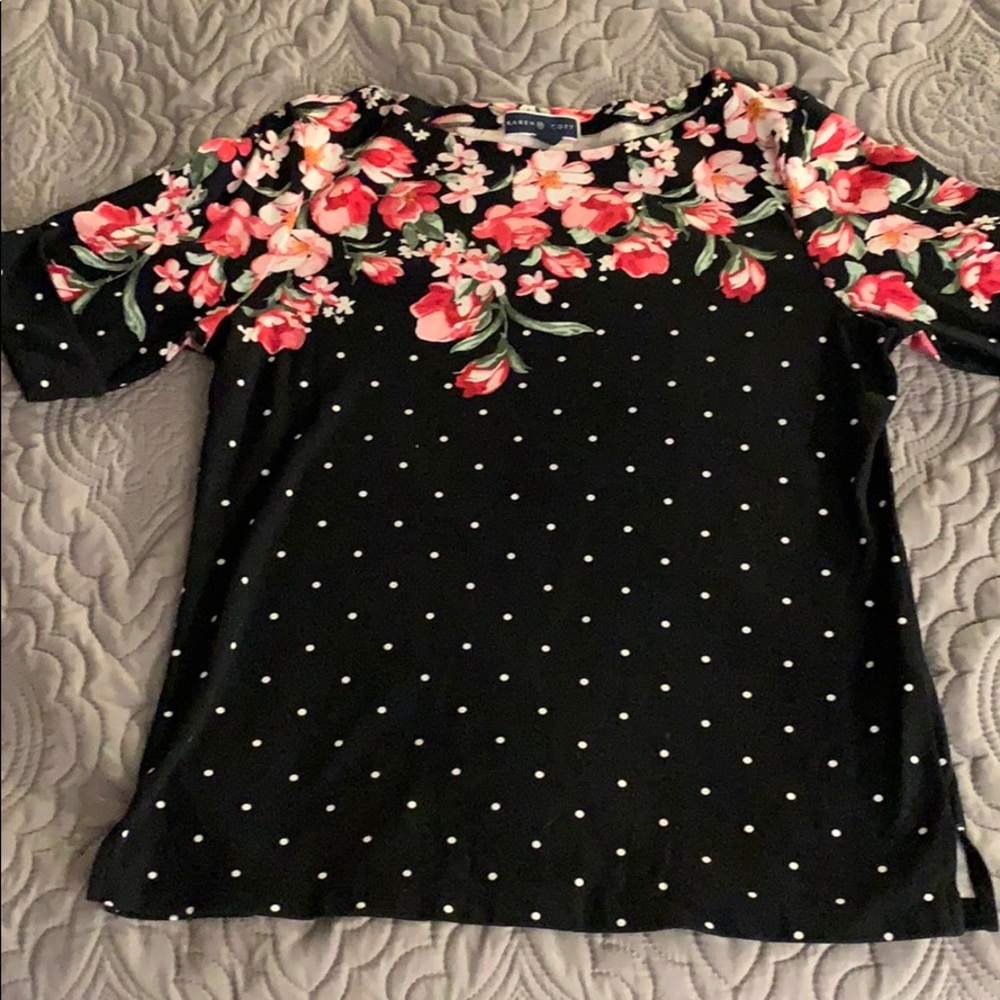 Floral/polka dot top